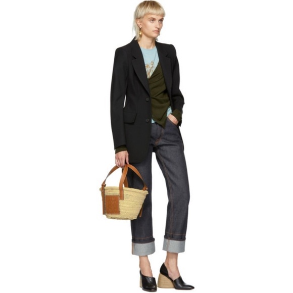 Loewe Women’s 27W Indigo Blue‎ Denim Jeans Back Detail Small Designer Casual